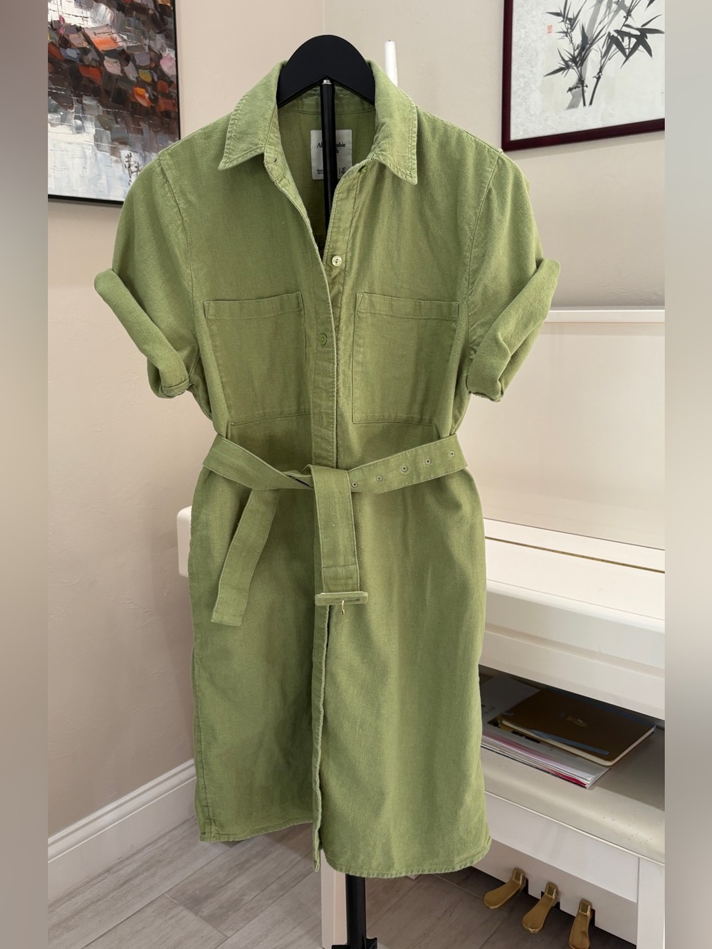 Abercrombie & Fitch linen-blend shirt dress